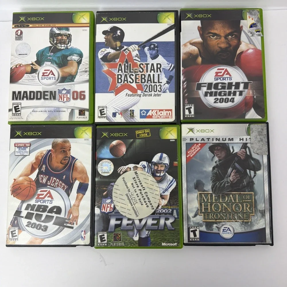 Original Xbox Sports & Action Game Lot of 6 Madden Medal of Honor Untested
